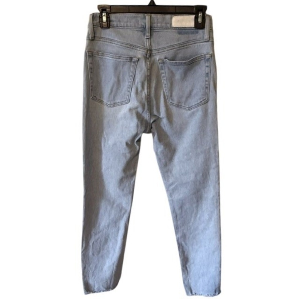 RE/DONE High Rise Ankle Crop Jeans Light Wash Button Fly Blue Denim Size 27 - Picture 3 of 7